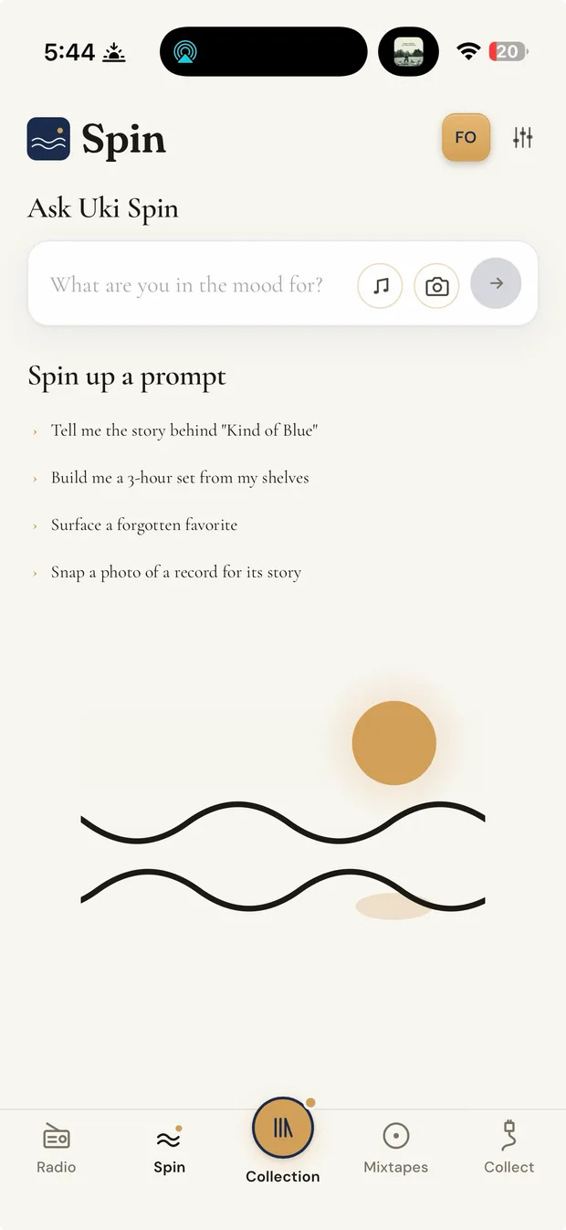 Ask Uki Spin in the app: what are you in the mood for?